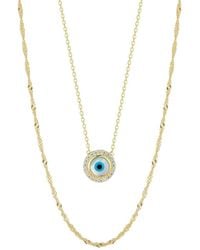 Glaze Jewelry - 14k Over Silver Cz Evil Eye Necklace Set - Lyst