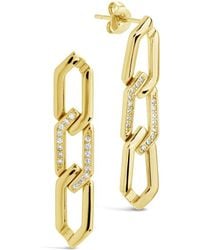 Sterling Forever - 14k Plated Cz Kinslee Drop Studs - Lyst