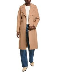 Kenneth Cole - Military Long Wool-Blend Coat - Lyst