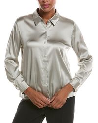 Eileen Fisher - Petite Classic Silk-Blend Shirt - Lyst