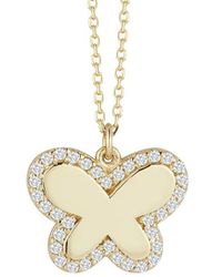 Ember Fine Jewelry - 14k 0.19 Ct. Tw. Diamond Butterfly Necklace - Lyst