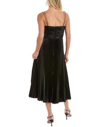 AMUR Judah Scallop Pleated Dress in Blue | Lyst