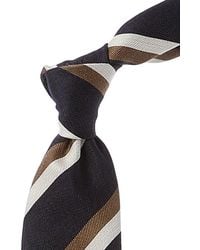 Brunello Cucinelli - Diagonal Stripe Silk & Wool-Blend Tie - Lyst