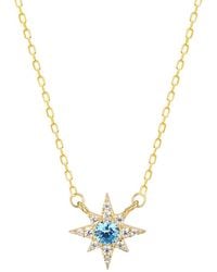 Gabi Rielle - 14k Over Silver Cz Starburst Necklace - Lyst