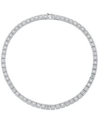 Genevive Jewelry - Silver Cz Tennis Necklace - Lyst
