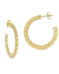 Chloe and Madison - 14k Over Silver Small Flattened Twist Hoops - Lyst