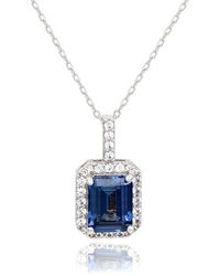 Suzy Levian - Silver 0.02 Ct. Tw. Diamond & Gemstone Pendant - Lyst