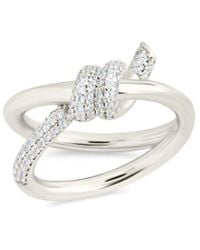 Sterling Forever - Silver Cz Irene Twisted Ring - Lyst