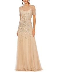 Mac Duggal - High Neck Sequin Embellished A-Line Gown - Lyst