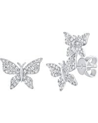 Sabrina Designs - 14K 0.35 Ct. Tw. Diamond Butterfly Mismatched Studs - Lyst