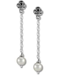 Samuel B. - Silver Pearl Drop Earrings - Lyst