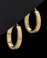 Italian Gold - 18k Greek Key Flat Hoops - Lyst