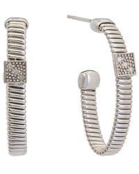 Meshmerise - 18k Gold Over Silver 0.06 Ct. Tw. Diamond Earrings - Lyst