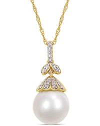 Pearls - 14k 0.1 Ct. Tw. Diamond & South Sea Pearl Pendant - Lyst