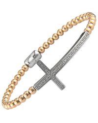Diamond Select Cuts - Plated & Silver 0.05 Ct. Tw. Diamond Bangle Bracelet - Lyst