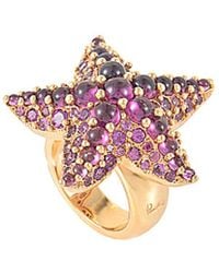 Pomellato 18k Rose Gold Rhodolite Starfish Ring - Pink