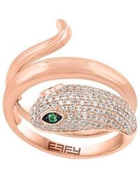 Effy Fine Jewelry - 14K Rose 0.49 Ct. Tw. Diamond & Tsavorite Ring - Lyst