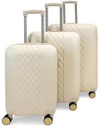 Badgley Mischka - 3pc Diamond Expandable Luggage Set - Lyst