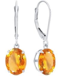 MaxColor - 14k 4.50 Ct. Tw. Citrine Dangle Earrings - Lyst