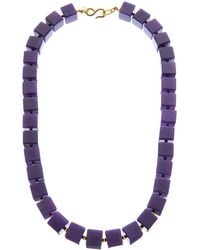 Kenneth Jay Lane - Plated Beaded Square Necklace - Lyst