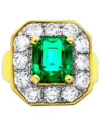 Diana M. Jewels - Fine Jewelry 18k 6.10 Ct. Tw. Diamond & Emerald Ring - Lyst