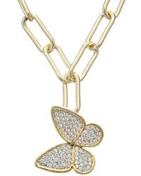 Juvell - 18K Plated Cz Butterfly Lariat Necklace - Lyst