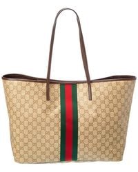 Gucci - Tribeca Large Gg Coated Canvas & Leather Tote - Lyst