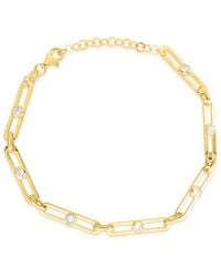 Sphera Milano - Gold Over Silver Paperclip Chain Bracelet - Lyst