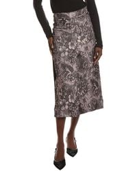 Ganni - Rippled Jacquard Long Slit Skirt - Lyst