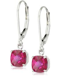 MaxColor - 10k 2.10 Ct. Tw. Lab-grown Ruby Earrings - Lyst