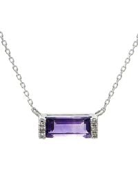Gemstones - Silver 0.49 Ct. Tw. Diamond & Amethyst Bar Necklace - Lyst