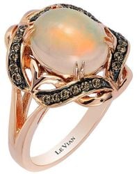 Le Vian - Le Vian Neapolitan Opal 14k Rose Gold 2.13 Ct. Tw. Diamond & Opal Half-eternity Ring - Lyst