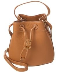 Burberry - Tb Mini Leather Bucket Bag - Lyst