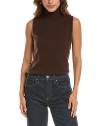 Forte - Basic Sleeveless Turtleneck 100% Cashmere Sweater - Lyst