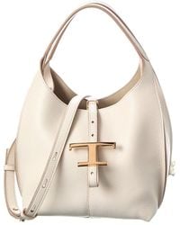 Tod's - T Timeless Mini Leather Hobo Bag - Lyst