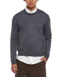 Marni - Logo Wool-Blend Crewneck Sweater - Lyst