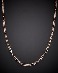 Italian Gold - 14K Italian Rose Paperclip Chain Necklace - Lyst