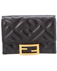 Fendi - Micro Trifold Leather Wallet - Lyst