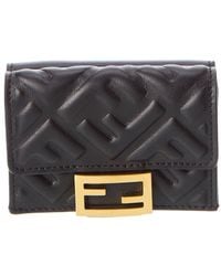 Fendi - Micro Trifold Leather Wallet - Lyst