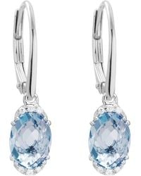 Diamond Select Cuts - 14k Diamond .05 Ct. & 2.10 Ct. Aquamarine Earrings - Lyst