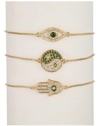 Eye Candy LA - The Luxe Collection Cz Yin & Yang, Hamsa, Eye Bolo Cuff Bracelet - Lyst