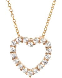 Savvy Cie - 18k Rose Gold Vermeil Sapphire Heart Necklace - Lyst