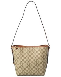 Gucci - Gs Small Supreme Canvas & Leather Tote - Lyst