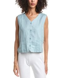 Eileen Fisher - V-Neck Linen Vest - Lyst