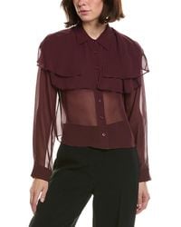 FRAME - Frame The Silk Cape Blouse - Lyst