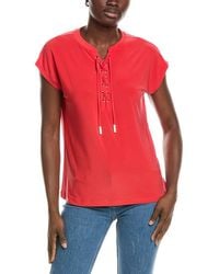 Jones New York - Extended Shoulder Lace-Up Top - Lyst