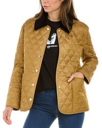 Burberry Corduroy Collar Diamond Quilted Jacket - Brown