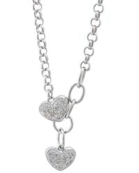 Diamond Select Cuts - Silver 0.1 Ct. Tw. Diamond Heart Necklace - Lyst