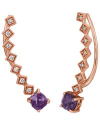 Le Vian - Grape Amethysttm 14k Rose Gold 1.09 Ct. Tw. Diamond & Grape Amethysttm Climber Earrings - Lyst