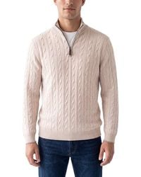 N.Peal Cashmere - Albemarle Cable Cashmere 1/2-Zip Sweater - Lyst